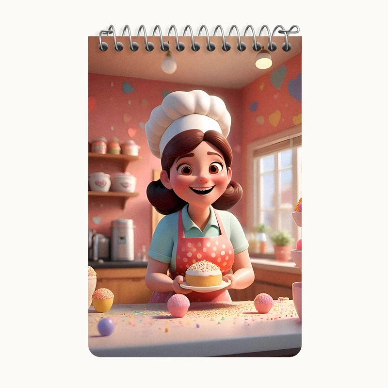 دفتر یادداشت 50 برگ خندالو طرح شیرینی پز کد F6521