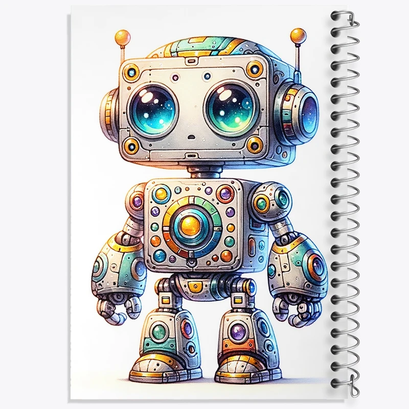 دفتر طراحی 50 برگ خندالو طرح ربات کیوت کد N1122