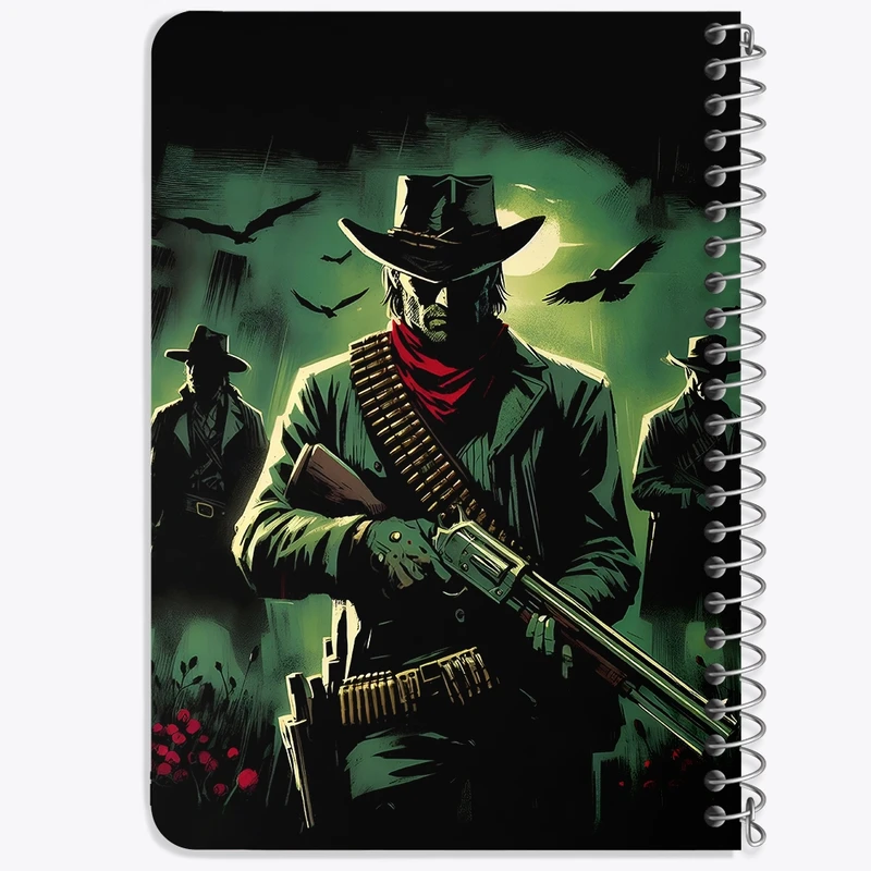دفتر یادداشت 50 برگ خندالو طرح رد دد (Red Dead) کد N4971