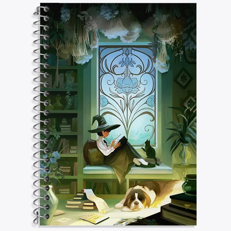 دفتر زبان 50 برگ خندالو مدل سه خط طرح زنی در حال مطالعه کد N6305