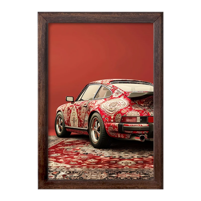 تابلو خندالو طرح ماشین و نقش فرش کد F10702