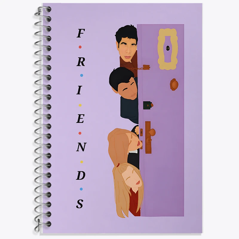 دفتر زبان 50 برگ خندالو مدل دو خط طرح فرندز (Friends) کد F11689