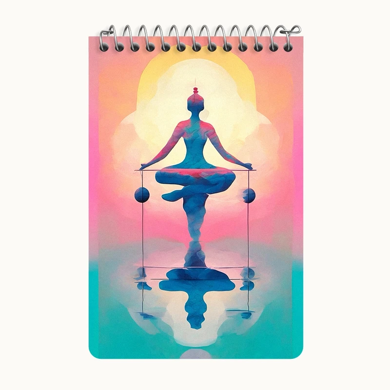 دفتر یادداشت 50 برگ خندالو طرح مدیتیشن و یوگا کد F4761