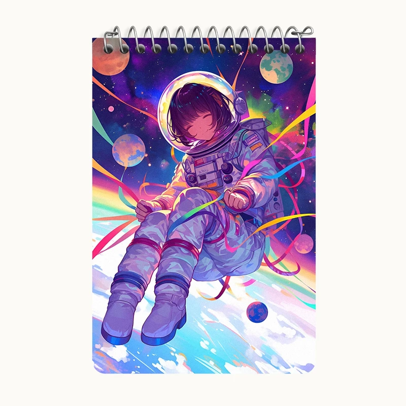 دفتر یادداشت 50 برگ خندالو طرح دختر فضانورد کد F9234