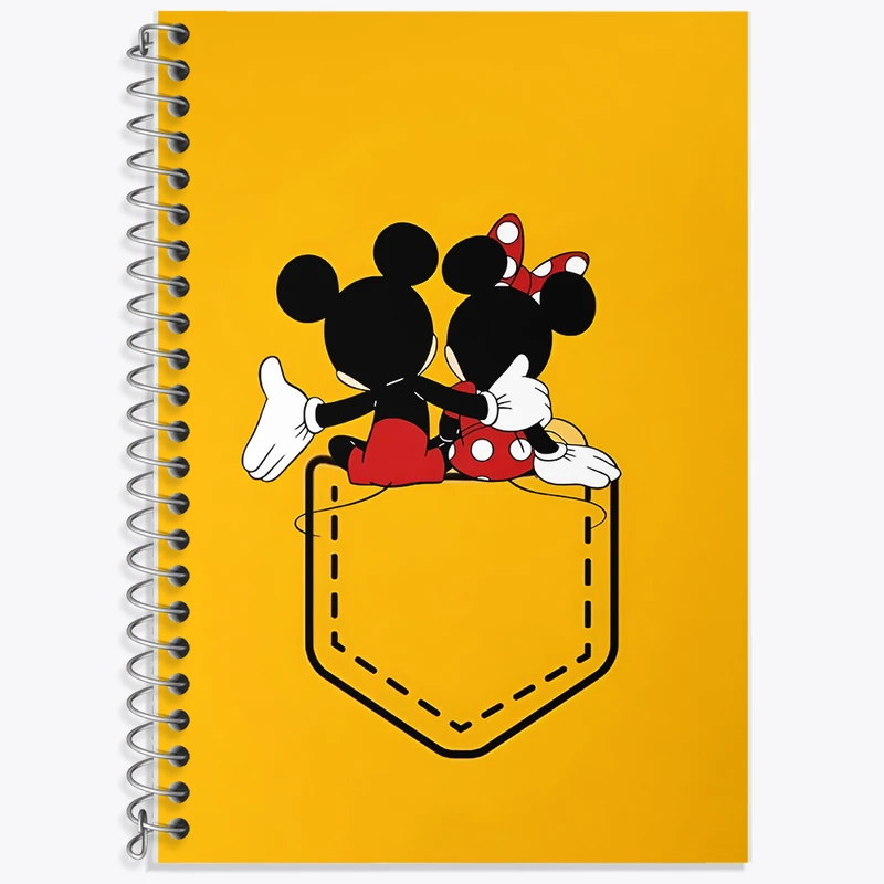 دفتر زبان 50 برگ خندالو مدل دو خط طرح میکی موس کد F8606