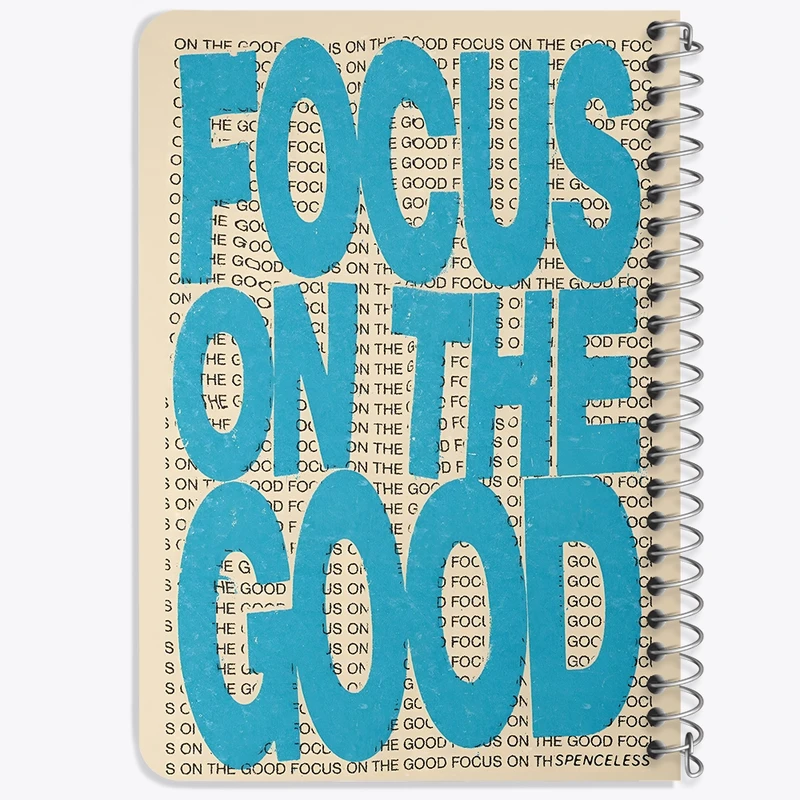 دفتر یادداشت 50 برگ خندالو طرح Focus On The Good کد F3887