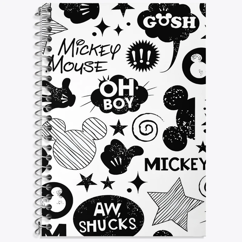 دفتر زبان 50 برگ خندالو مدل سه خط طرح میکی موس کد F4088