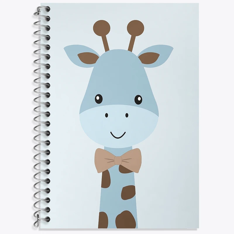 دفتر زبان 50 برگ خندالو مدل سه خط طرح زرافه بامزه کد F3198