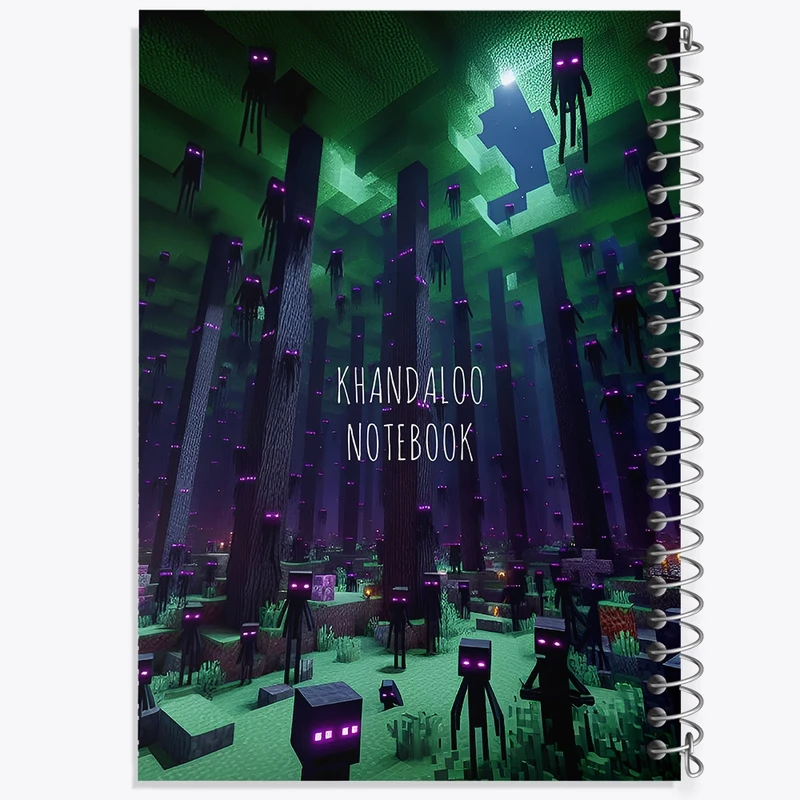 دفتر ژورنال نویسی 50 برگ خندالو مدل نقطه ای طرح بازی ماینکرافت (Minecraft) کد N8718