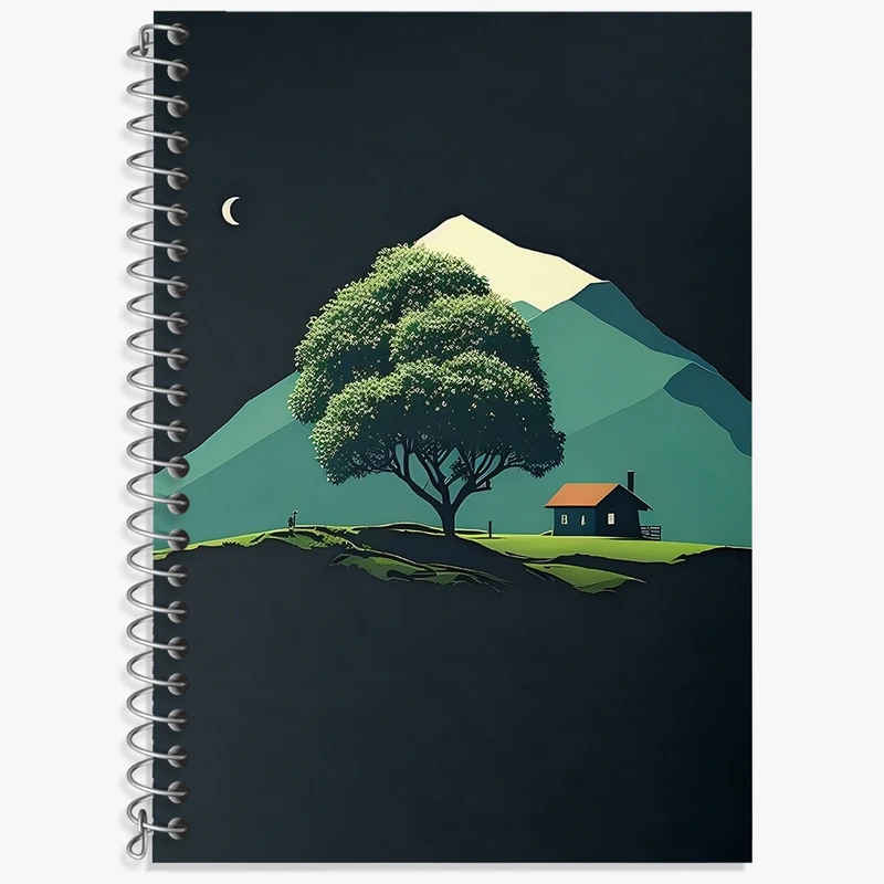 دفتر لغت 50 برگ خندالو طرح کلبه در جنگل کد F4540