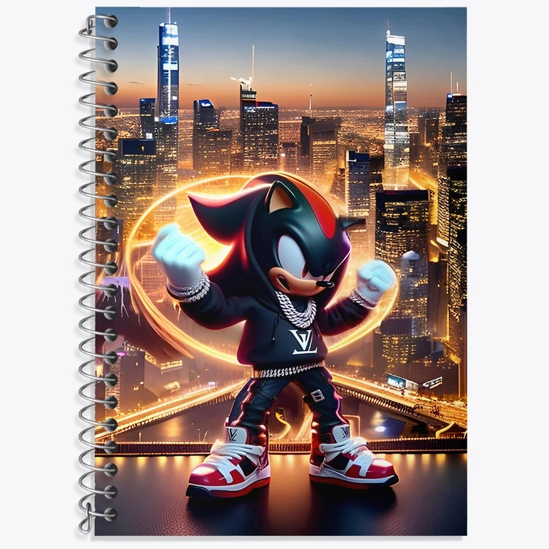 دفتر زبان 50 برگ خندالو مدل سه خط طرح سونیک (Sonic) کد F4413