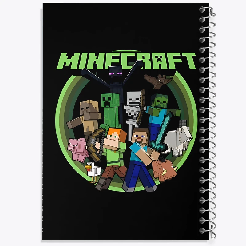 دفتر مشق 50 برگ خندالو طرح ماینکرافت (Minecraft) کد F3498