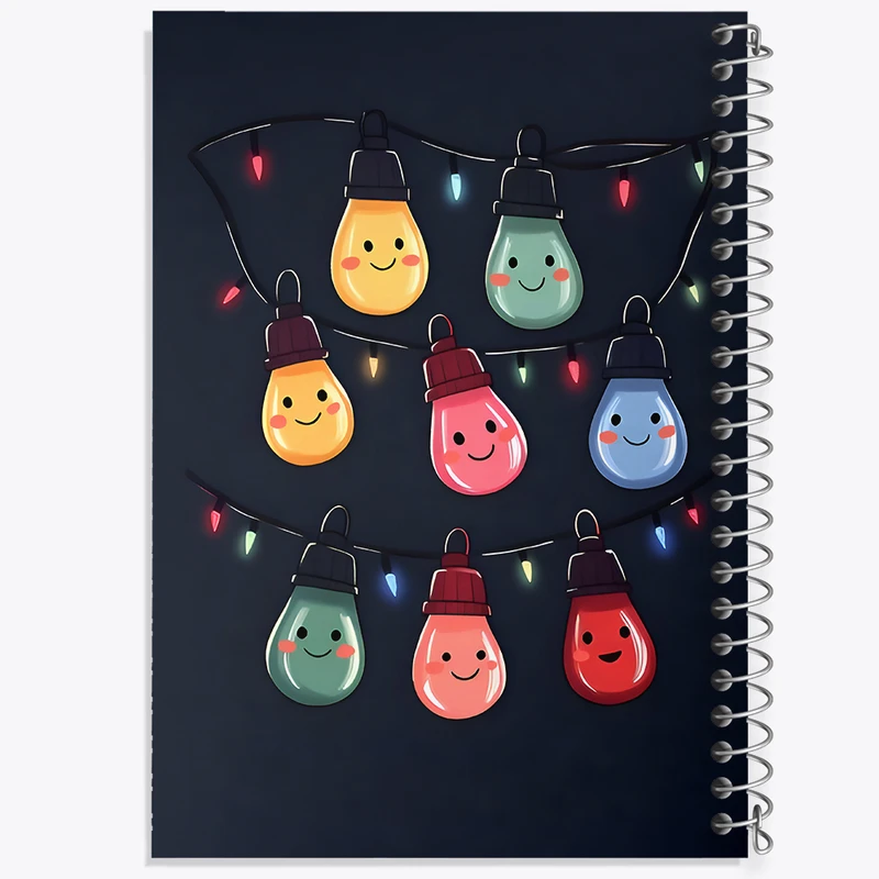 دفتر مشق 100 برگ خندالو طرح چراغ های رنگی بامزه کد N6711