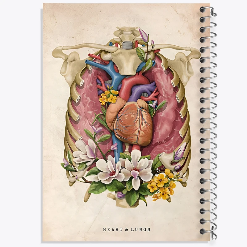 دفتر ژورنال نویسی 50 برگ خندالو مدل نقطه ای طرح قلب و ریه‌ ها (Heart And Lungs) کد F13966