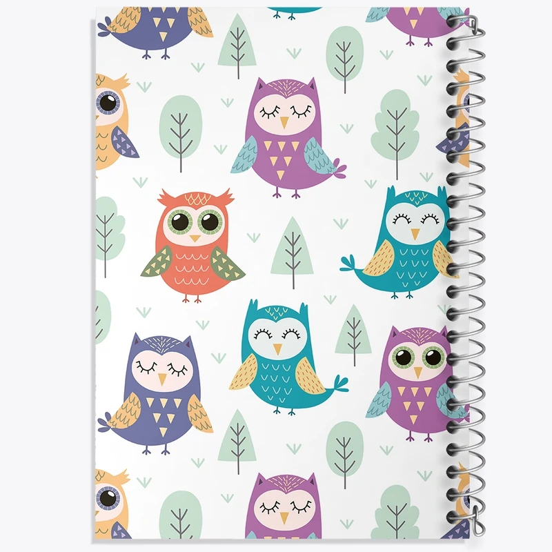 دفتر طراحی 50 برگ خندالو طرح پترن جغد کد N303