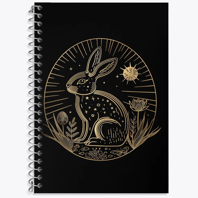 دفتر زبان دوخط 50 برگ خندالو طرح خرگوش مینیمال کد F3099