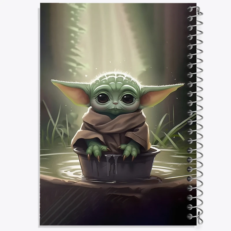 دفتر ژورنال نویسی 50 برگ خندالو مدل نقطه ای طرح بیبی یودا کد F4431