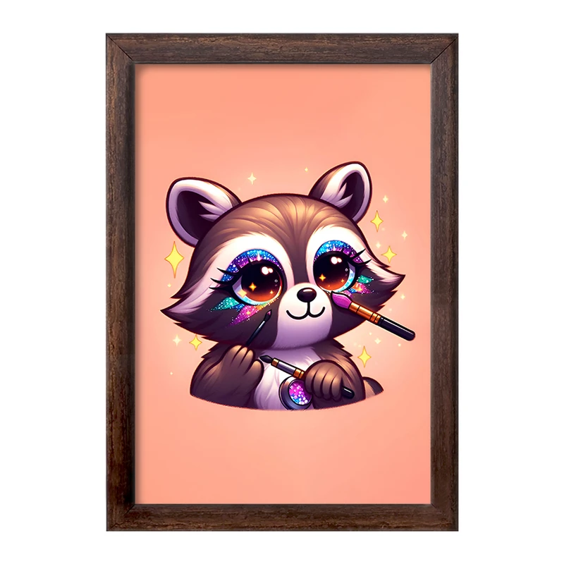 تابلو خندالو طرح راکون بامزه کد F8425