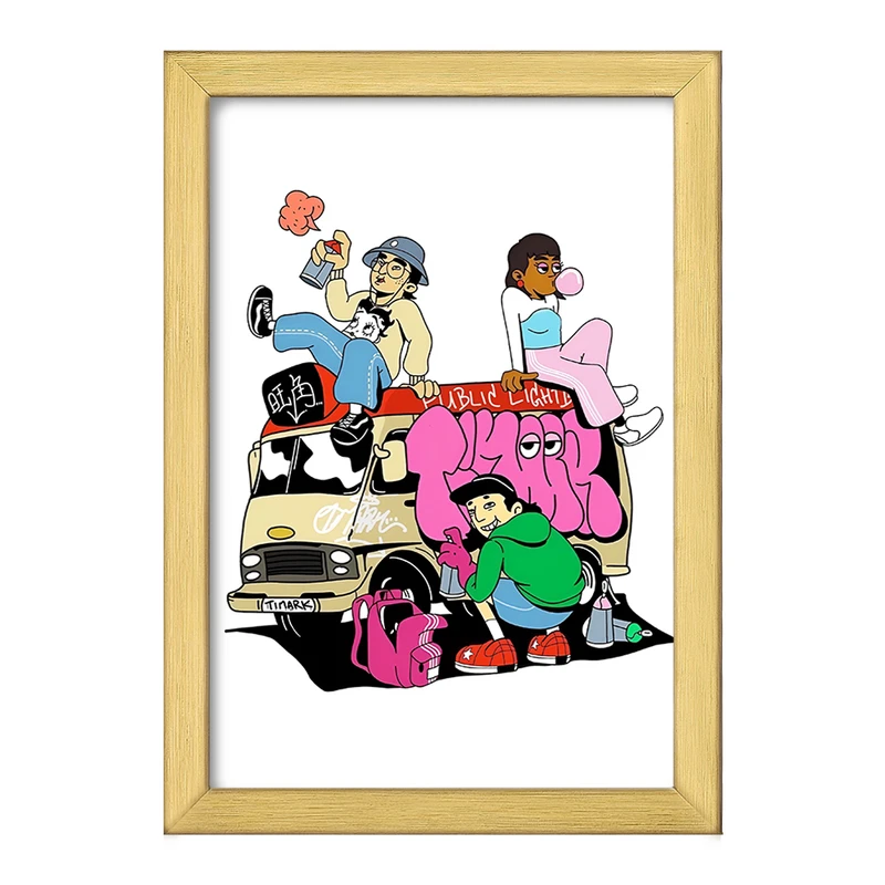 تابلو خندالو طرح بچه های خیابانی کد F4371