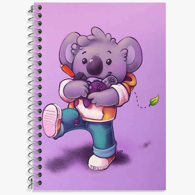 دفتر زبان 50 برگ خندالو مدل دو خط طرح کوآلا بامزه کد N8167