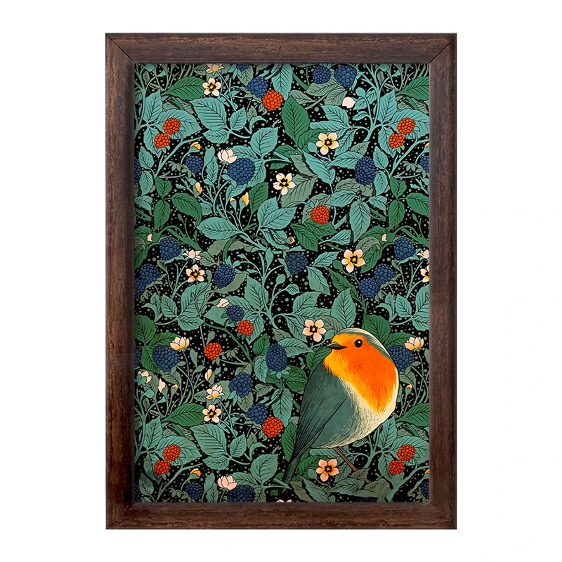 تابلو خندالو طرح گل و مرغ کد F14131