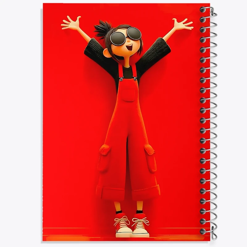 دفتر ژورنال نویسی 50 برگ خندالو مدل نقطه ای طرح دخترانه بامزه کد N8363