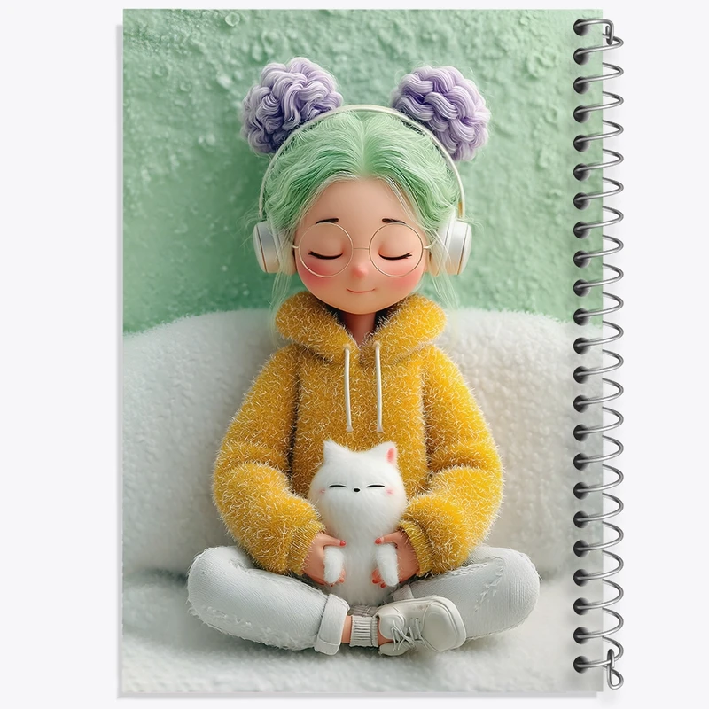 دفتر شطرنجی 50 برگ خندالو طرح دخترانه بامزه کد N8358