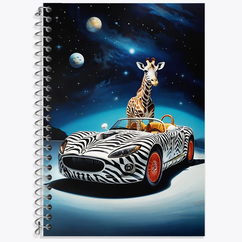 دفتر زبان دوخط 50 برگ خندالو طرح زرافه انتزاعی کد F10058