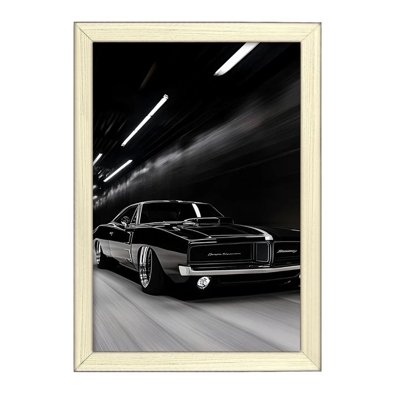 تابلو خندالو طرح ماشین کلاسیک کد F10384