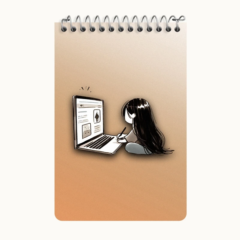 دفتر یادداشت 50 برگ خندالو طرح دخترانه بامزه کد F3319