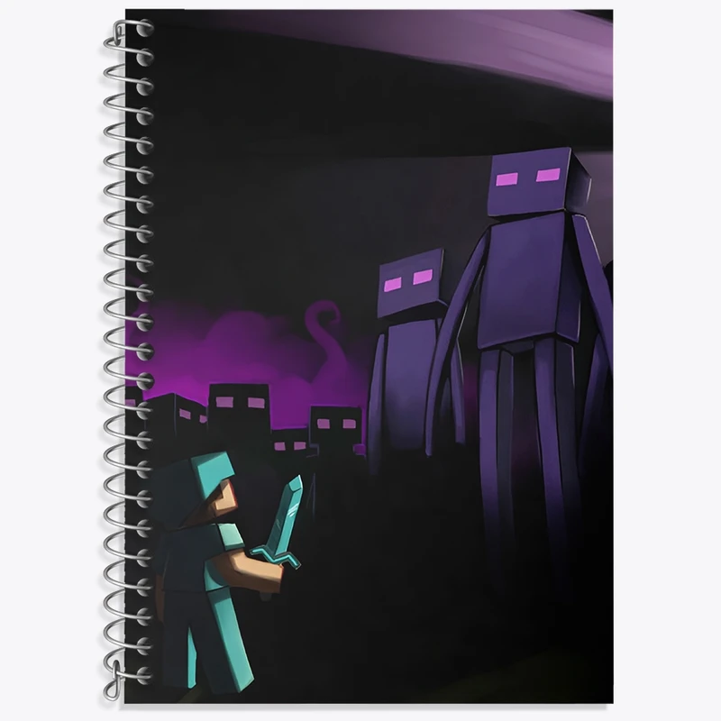 دفتر زبان 50 برگ خندالو مدل سه خط طرح بازی ماینکرافت (Minecraft) کد N8775