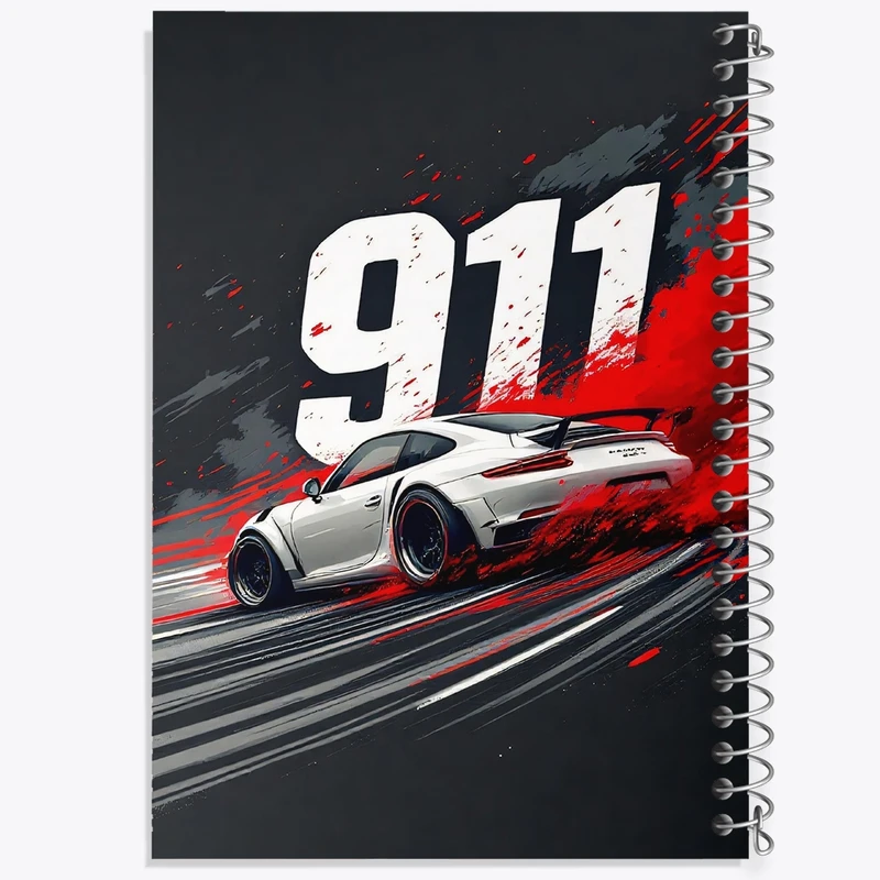 دفتر شطرنجی 50 برگ خندالو طرح پورشه (Porsche 911) کد F13734