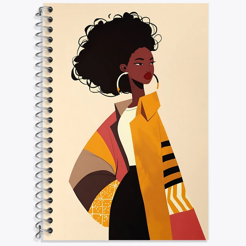 دفتر زبان 50 برگ خندالو مدل سه خط طرح دختر آفریقایی کد F10819