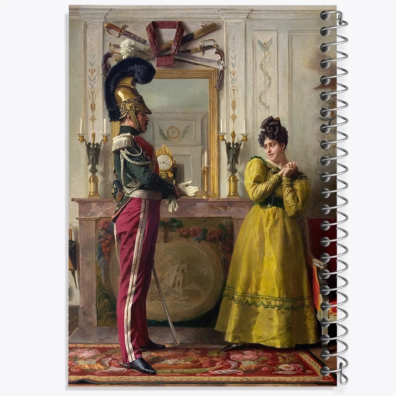 دفتر ژورنال نویسی 50 برگ خندالو مدل نقطه ای طرح نقاشی خروج برای بررسی اثر ژول ورمز کد F12295