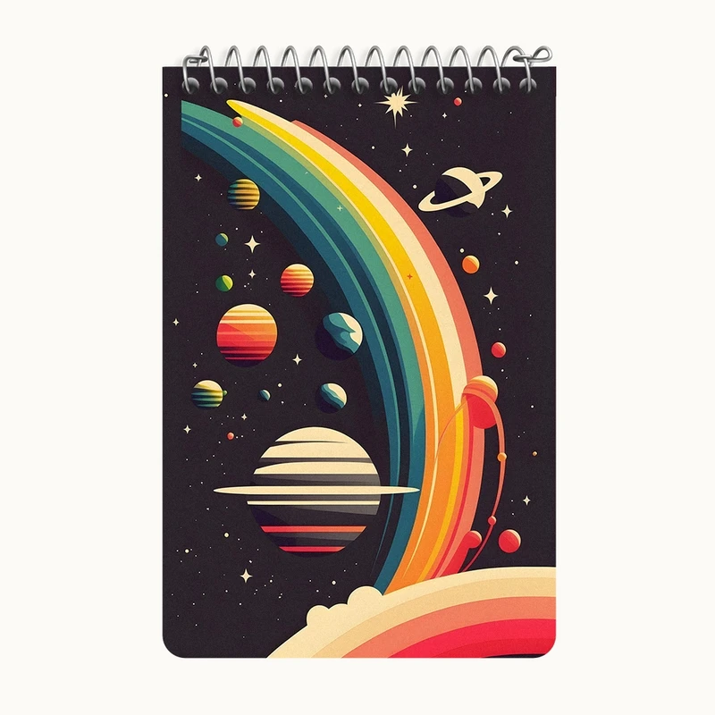 دفتر یادداشت 50 برگ خندالو طرح فضا کد F9689