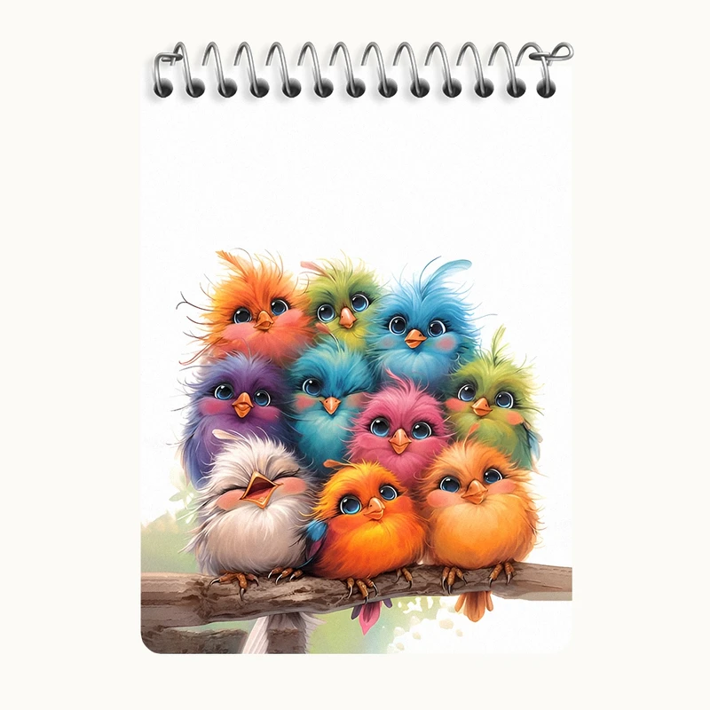 دفتر یادداشت 50 برگ خندالو طرح پرنده های رنگی کد N7058