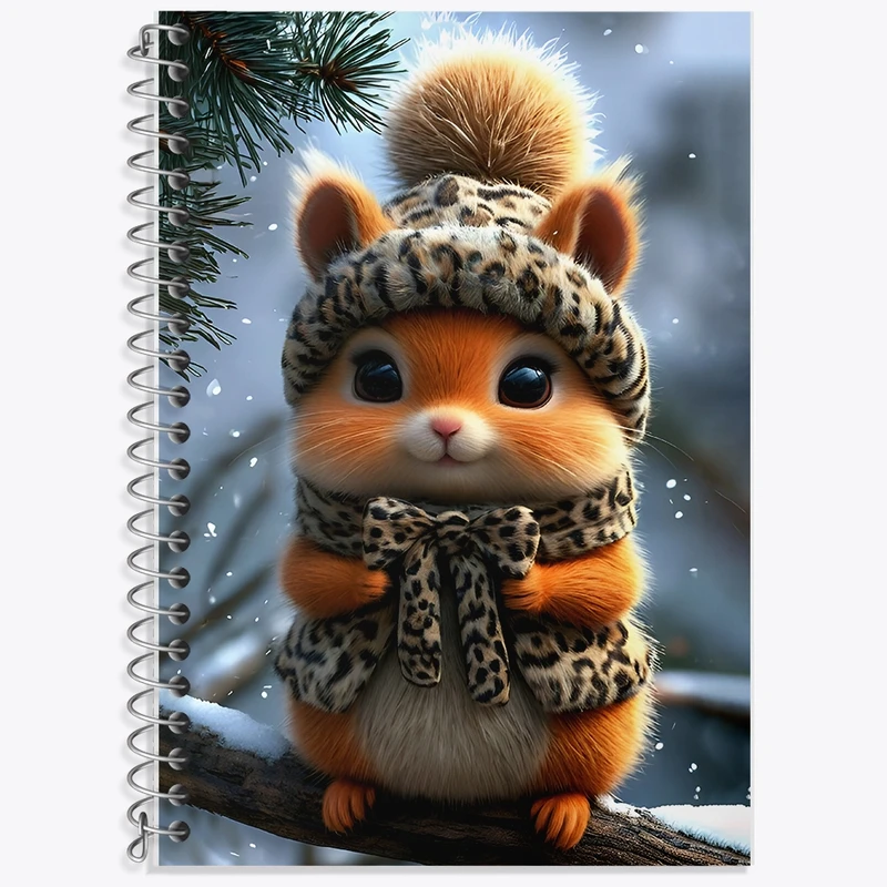 دفتر زبان 50 برگ خندالو مدل سه خط طرح سنجاب کیوت کد F8942