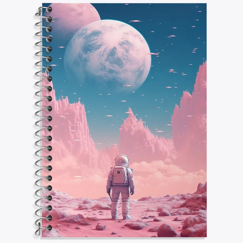 دفتر لغت 50 برگ خندالو طرح فضانورد و کهکشان کد F3214