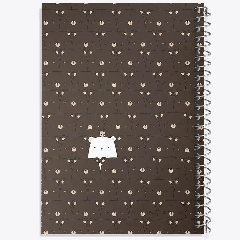 دفتر طراحی 50 برگ خندالو طرح پترن خرس بامزه کد N150