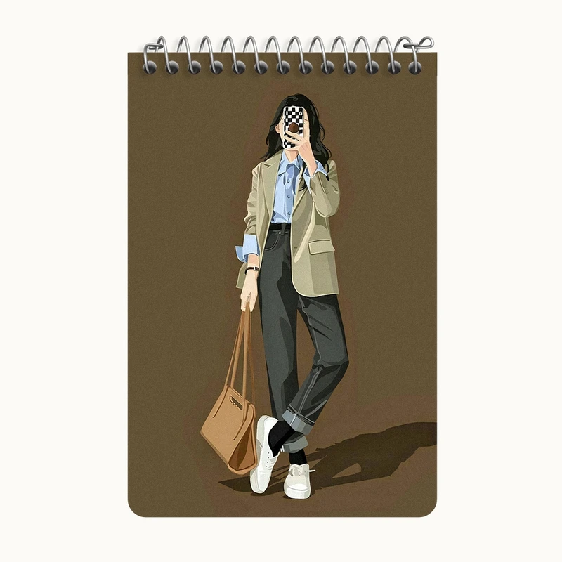 دفتر یادداشت 50 برگ خندالو طرح دخترانه مینیمال کد F3246