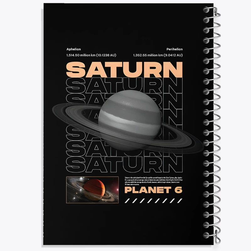 دفتر مشق 50 برگ خندالو طرح زحل (Saturn) کد F10662