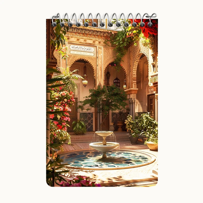 دفتر یادداشت 50 برگ خندالو طرح حیاط خانه کد F6348
