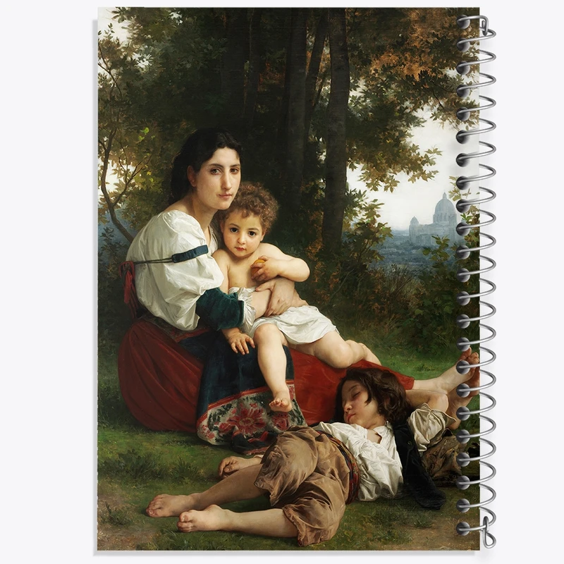 دفتر طراحی 50 برگ خندالو طرح نقاشی استراحت اثر ویلیام بوگرو کد F12509