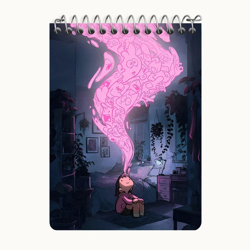 دفتر یادداشت 50 برگ خندالو طرح دختر رویاباف کد N3079