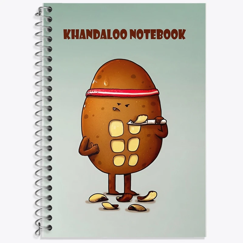 دفتر زبان 50 برگ خندالو مدل سه خط طرح سیب زمینی بامزه کد N7377