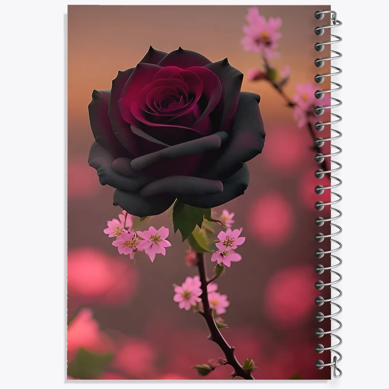 دفتر مشق 100 برگ خندالو طرح گل رز کبود کد F12682