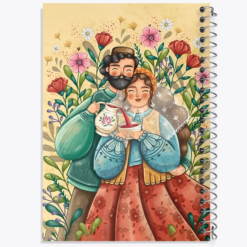 دفتر شطرنجی 50 برگ خندالو طرح عاشقانه کد N6312