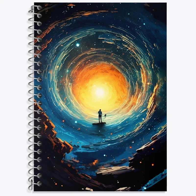 دفتر زبان 50 برگ خندالو مدل سه خط طرح کهکشان کد F4584