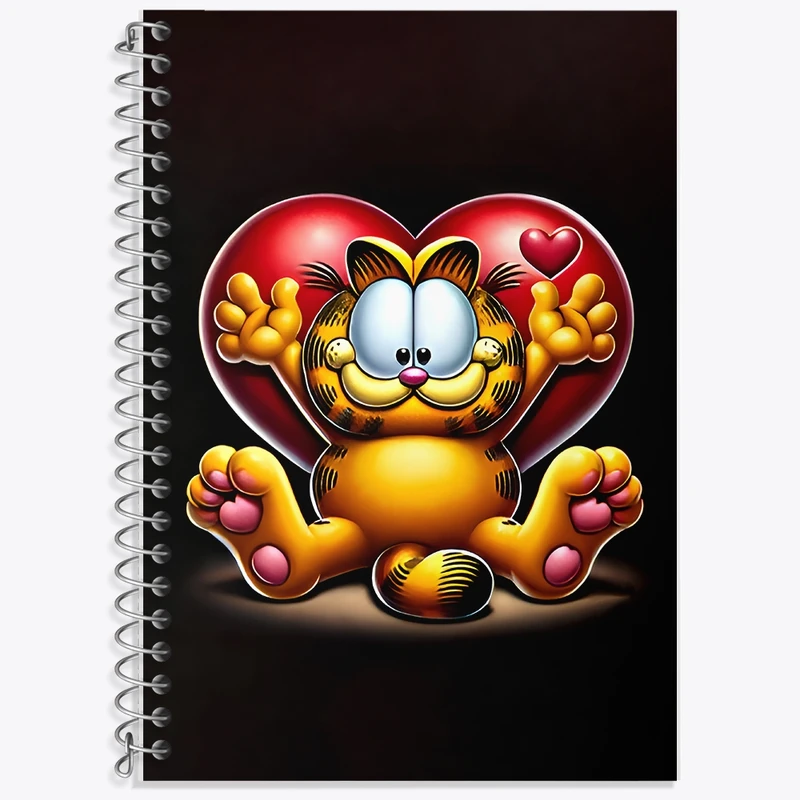دفتر زبان 50 برگ خندالو مدل سه خط طرح گارفیلد (Garfield) کد F9908