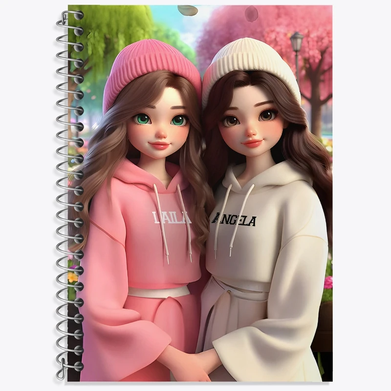 دفتر زبان 50 برگ خندالو مدل سه خط طرح دخترانه کد F4199